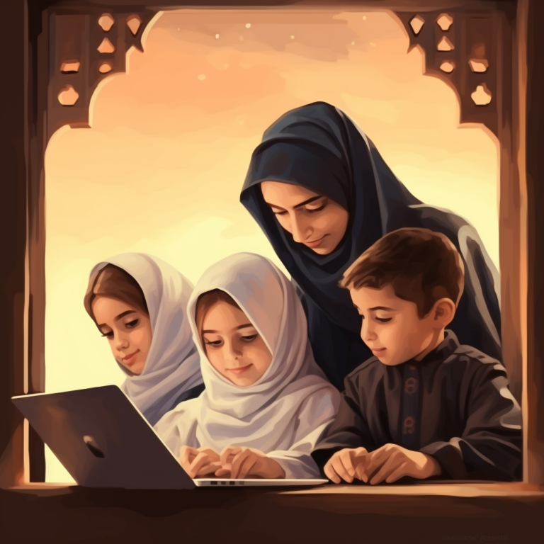 arthurklein_Arab_children_on_distance_learning_via_computer_real