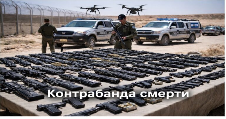 Illegal weapons seized by Israeli security forces near the border, highlighting the scale of weapons smuggling inside Israel