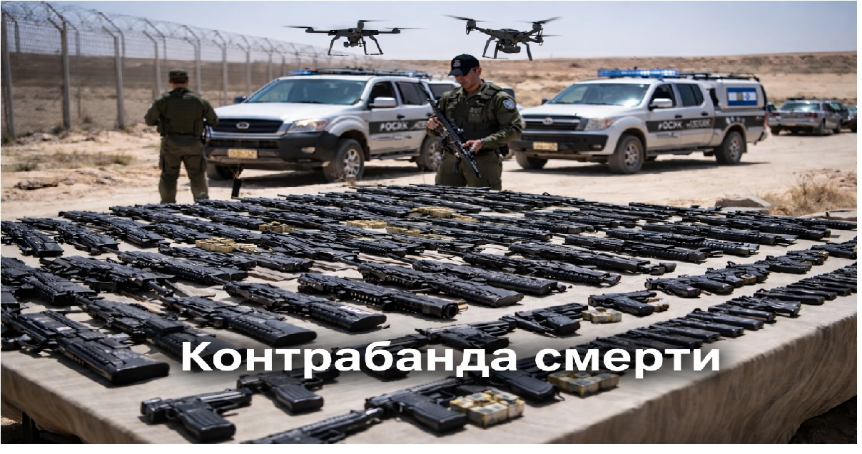 Illegal weapons seized by Israeli security forces near the border, highlighting the scale of weapons smuggling inside Israel