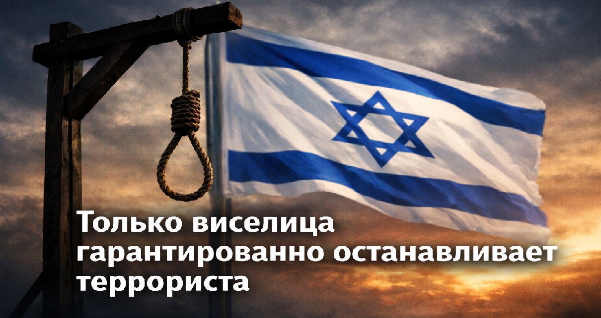 Израильский флаг и виселица как символ закона о смертной казни для террористов