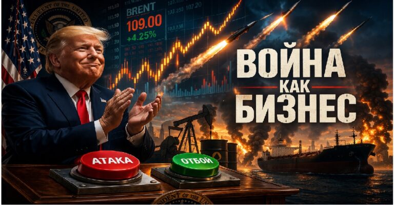 Дональд Трамп, рост цен на нефть и ракеты на фоне графика — иллюстрация связи войны и биржевых рынков