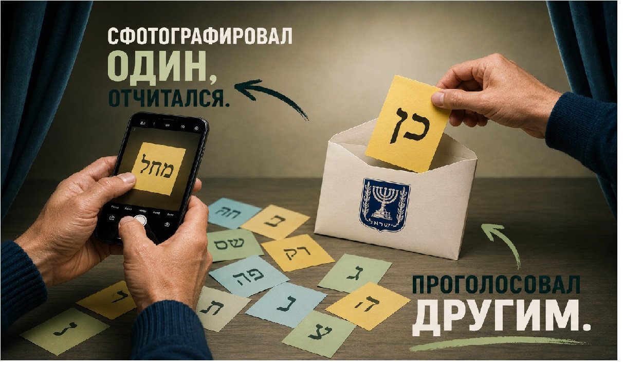 Фотографирование бюллетеня и голосование на выборах в Израиле — иллюстрация к дискуссии о тайне голосования.