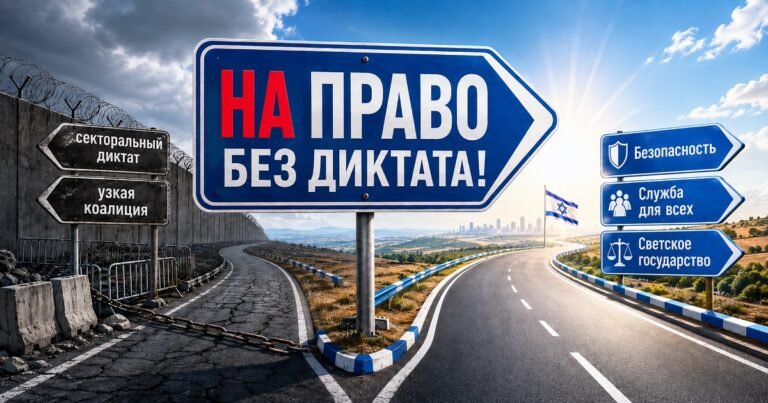 Политическая развилка в Израиле между секторальным диктатом и новым правым курсом — безопасность, служба для всех и светское государство.