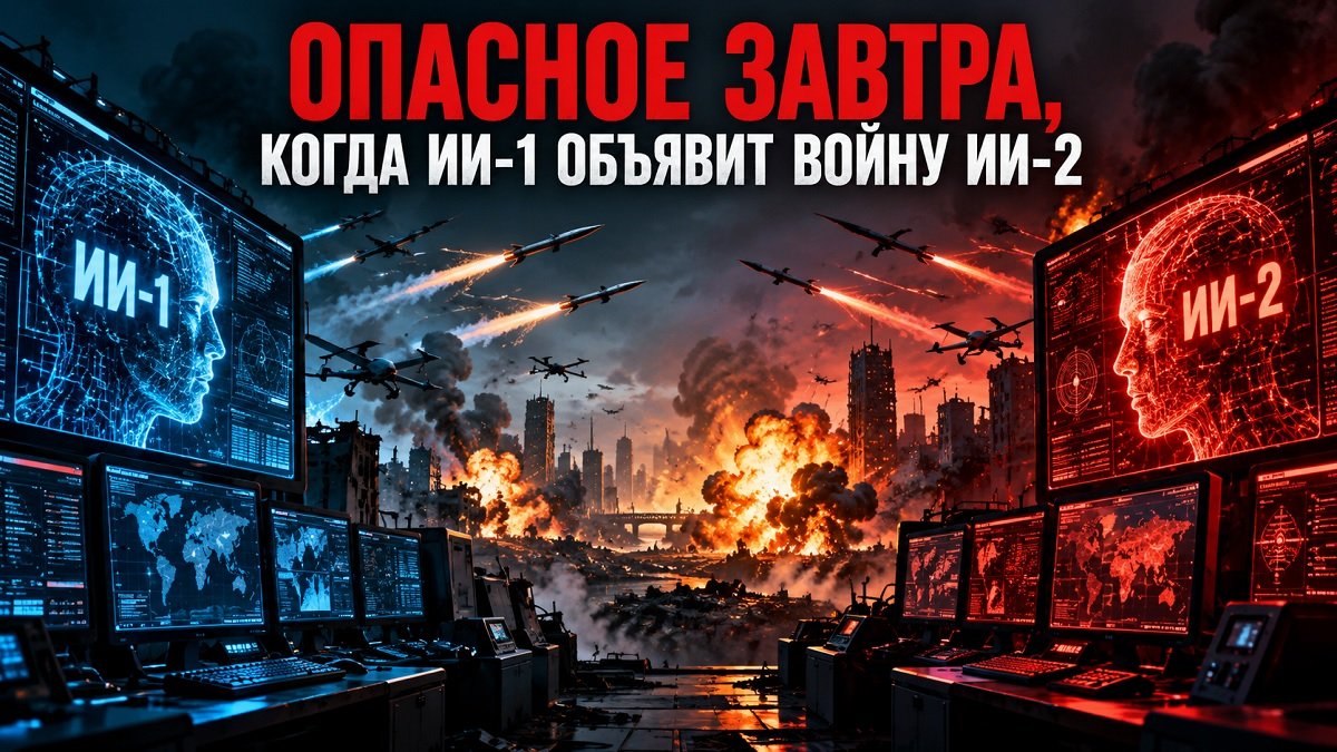 Искусственный интеллект № 1 против искусственного интеллекта № 2 — два боевых ИИ на боксёрском ринге символизируют будущую войну автономных машин.
